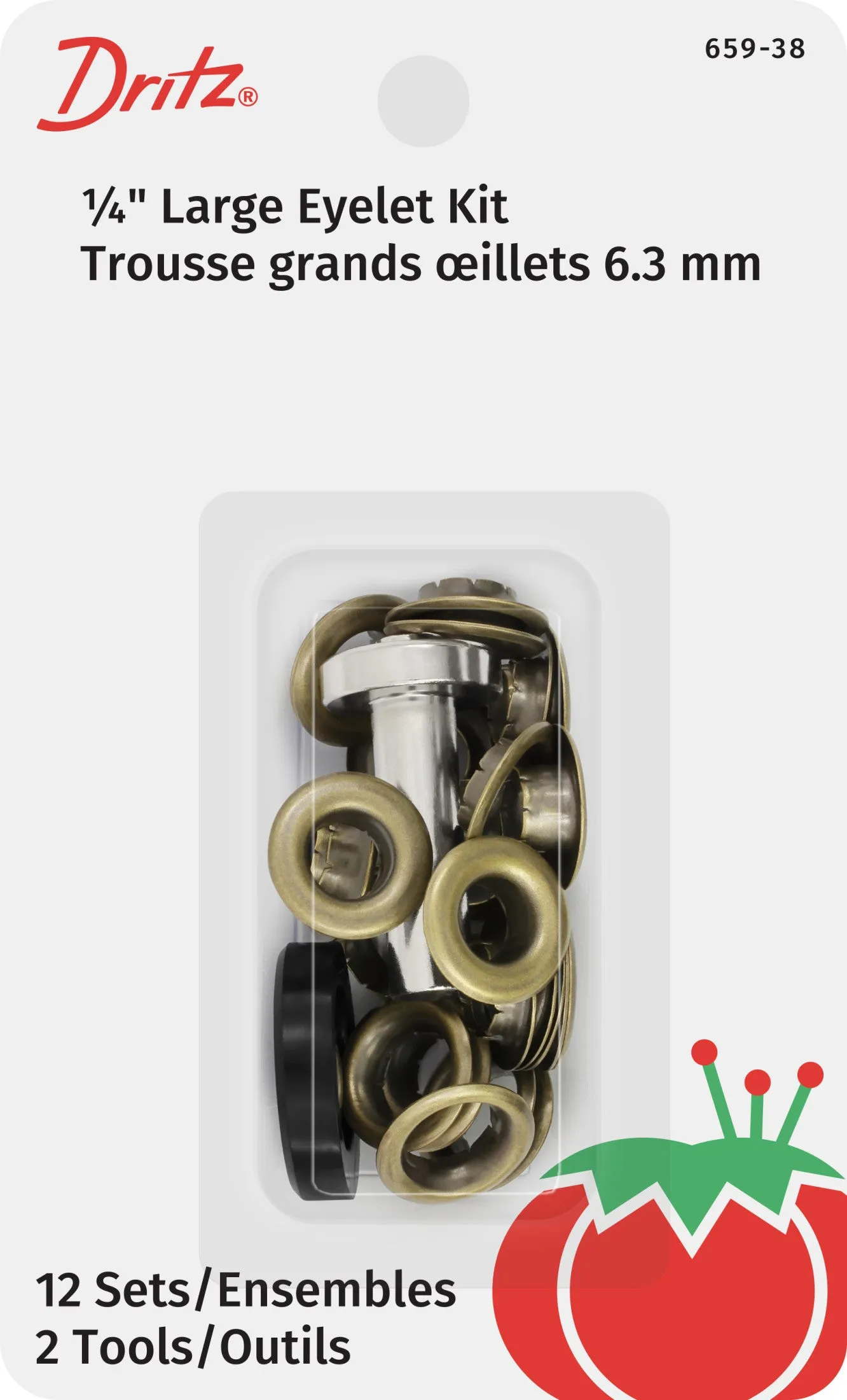1/4" Large Eyelets & Tools, 12 Sets