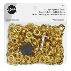 1/4" Large Eyelets & Tools, 144 Sets