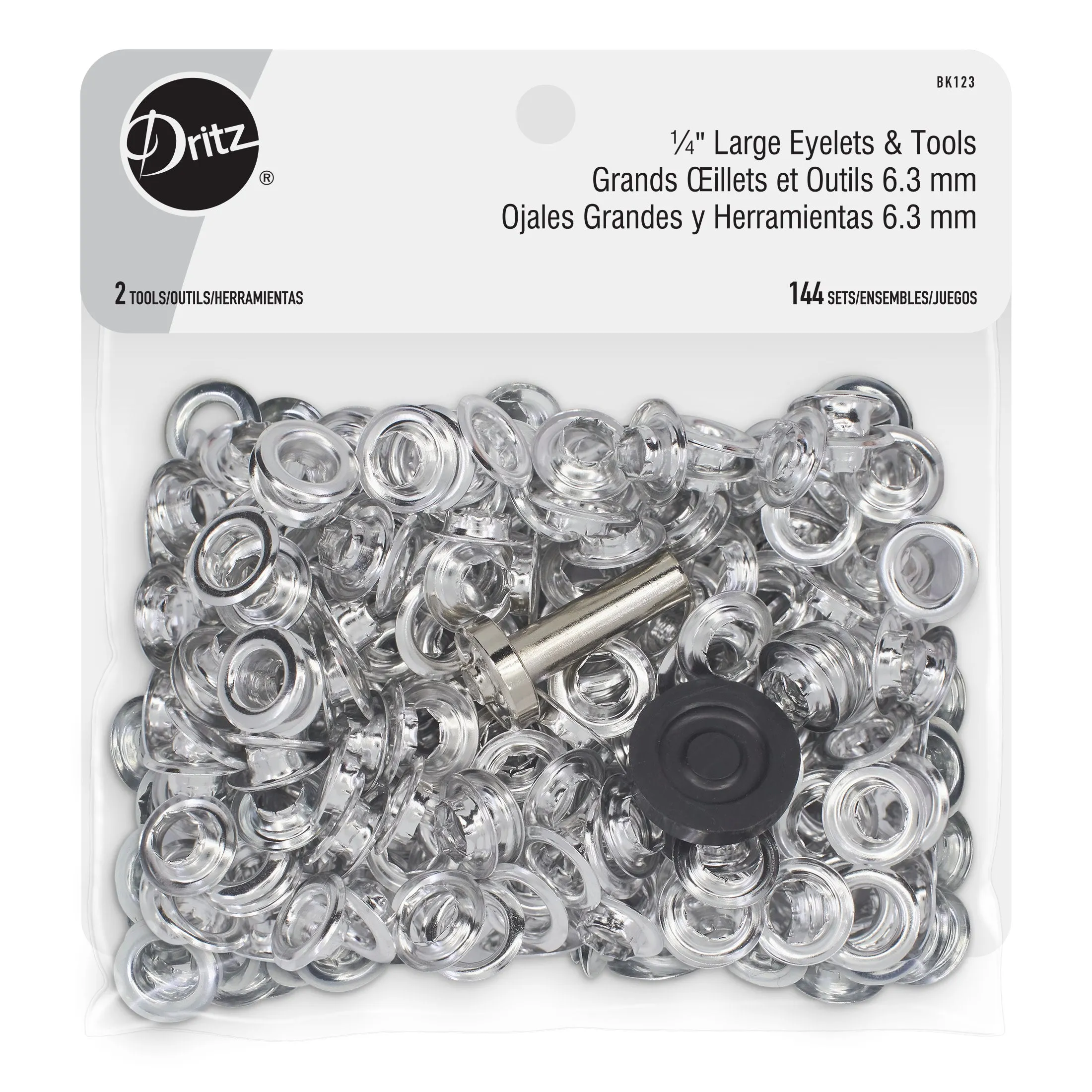 1/4" Large Eyelets & Tools, 144 Sets
