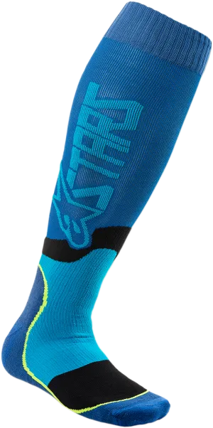 ALPINESTARS MX Plus 2 Socks - Black/Cyan - Large/2XL 4701920-707-L2X