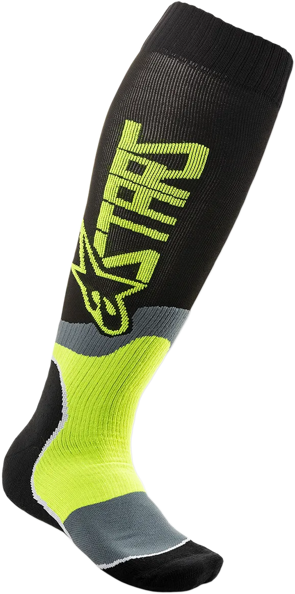 ALPINESTARS MX Plus 2 Socks - Black/Yellow - Large/2XL 4701920-155-L2X