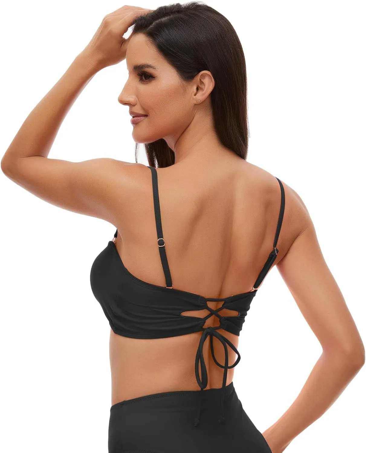 Annbon Women Bandeau Swimsuit Top Tube Top Bikini Strapless Bikini Top for Women