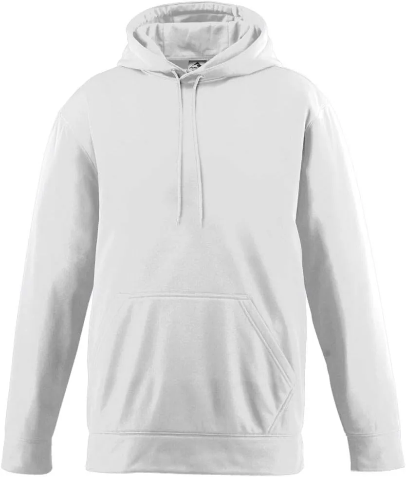 Augusta Sportswear Boys Wicking Fleece Hooded Sweatshirt, White, Large