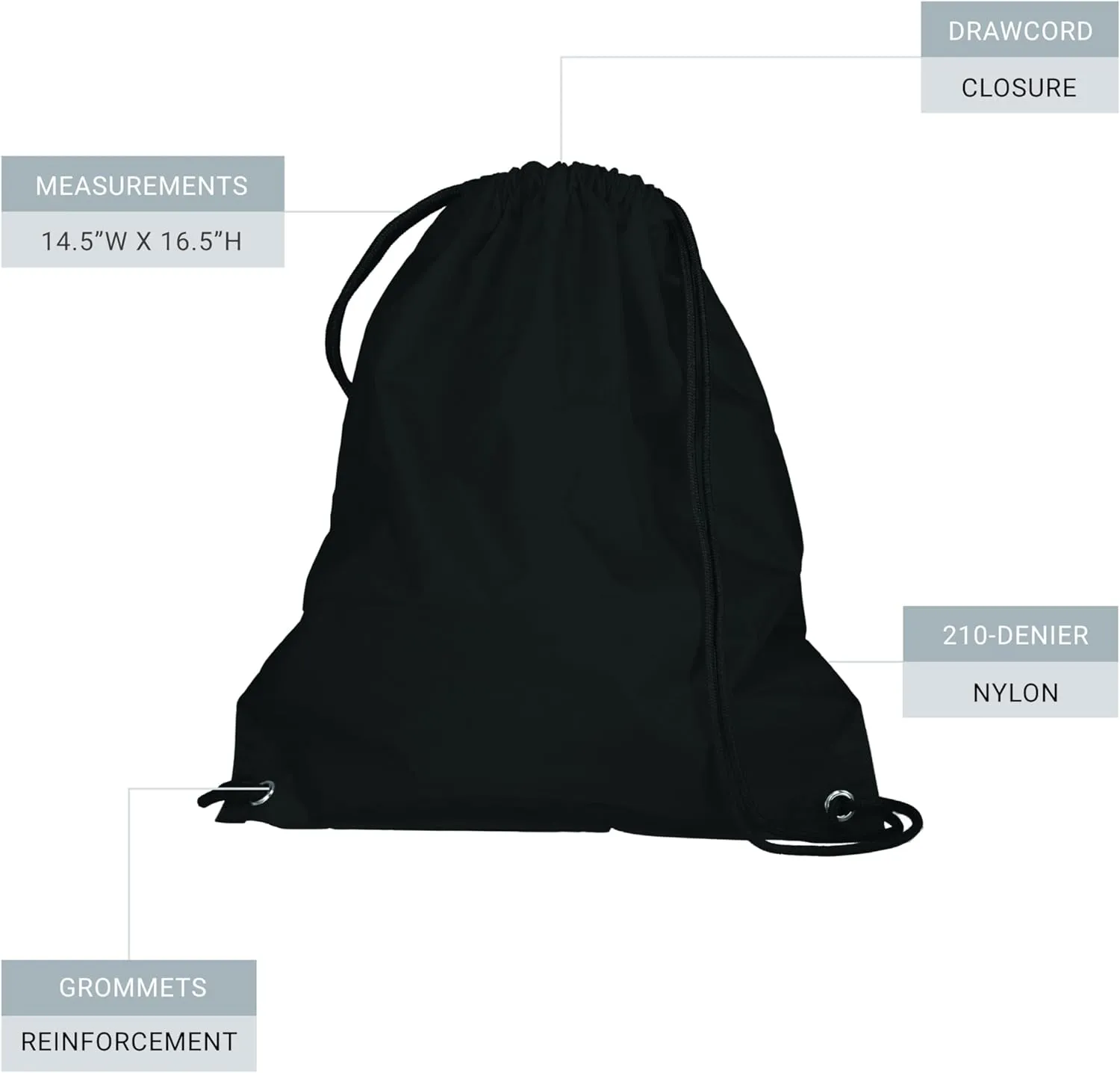 Augusta Sportswear Cinch Bag, Black, Medium