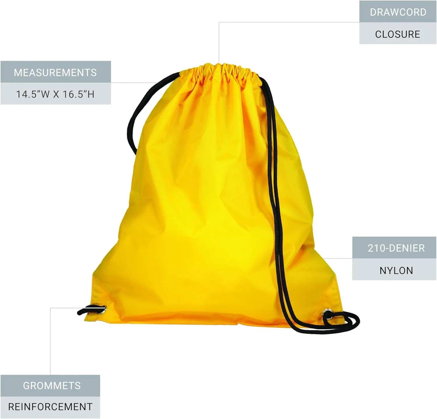 Augusta Sportswear Cinch Bag, Gold, Medium