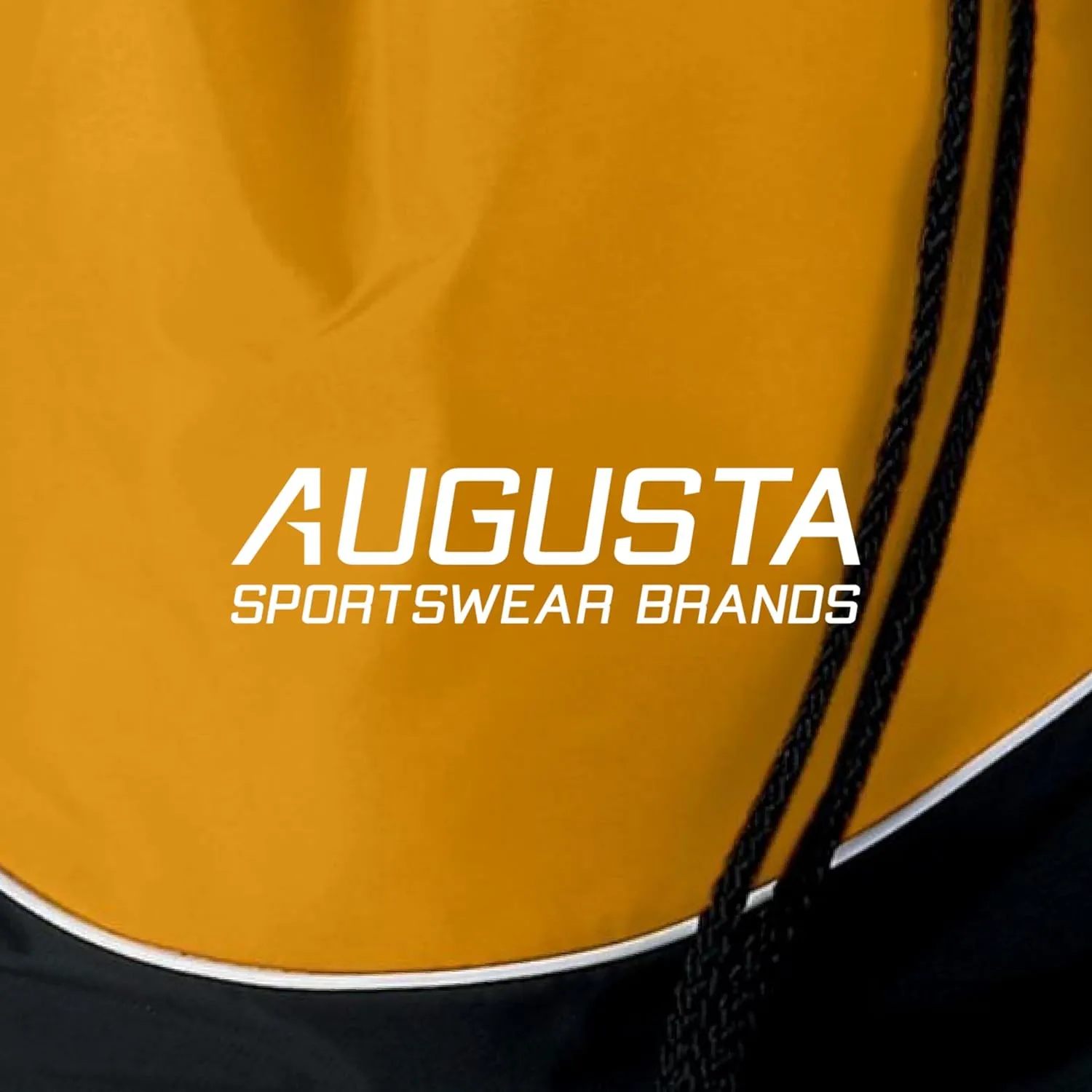 Augusta Sportswear Tri-Color Drawstring Backpack, Gold/Black/White, Medium