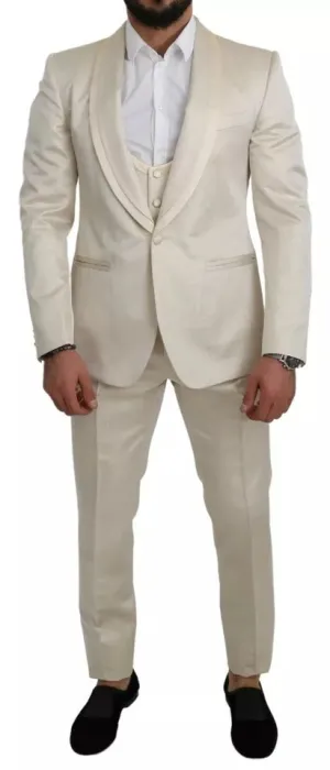 Beige Wool Crme 3 Piece SICILIA Shawl Suit