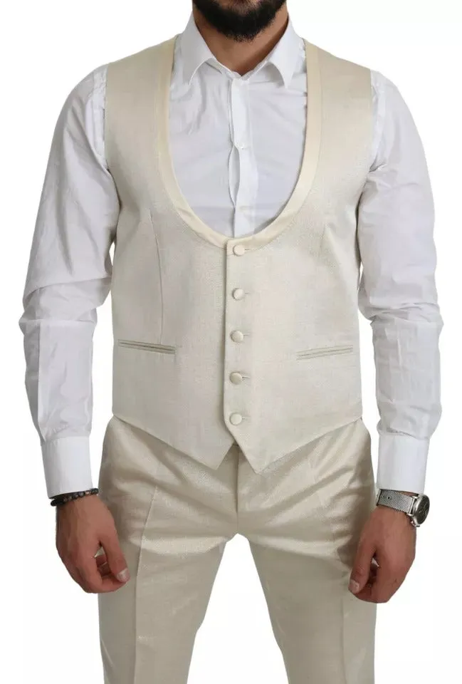 Beige Wool Crme 3 Piece SICILIA Shawl Suit