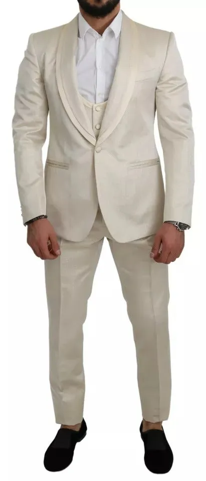 Beige Wool Crme 3 Piece SICILIA Shawl Suit
