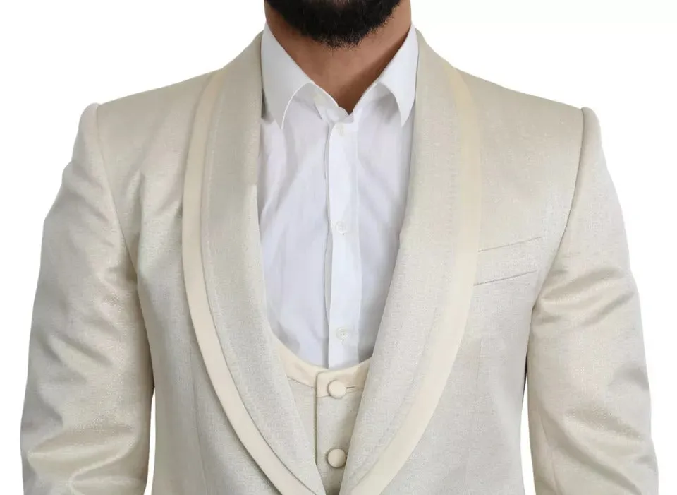 Beige Wool Crme 3 Piece SICILIA Shawl Suit