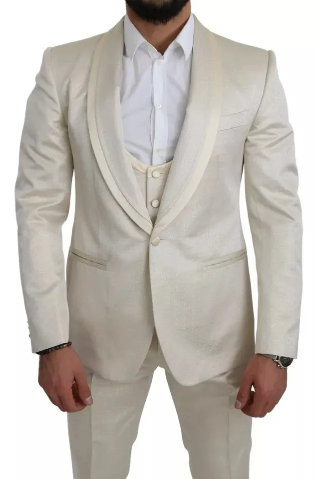 Beige Wool Crme 3 Piece SICILIA Shawl Suit