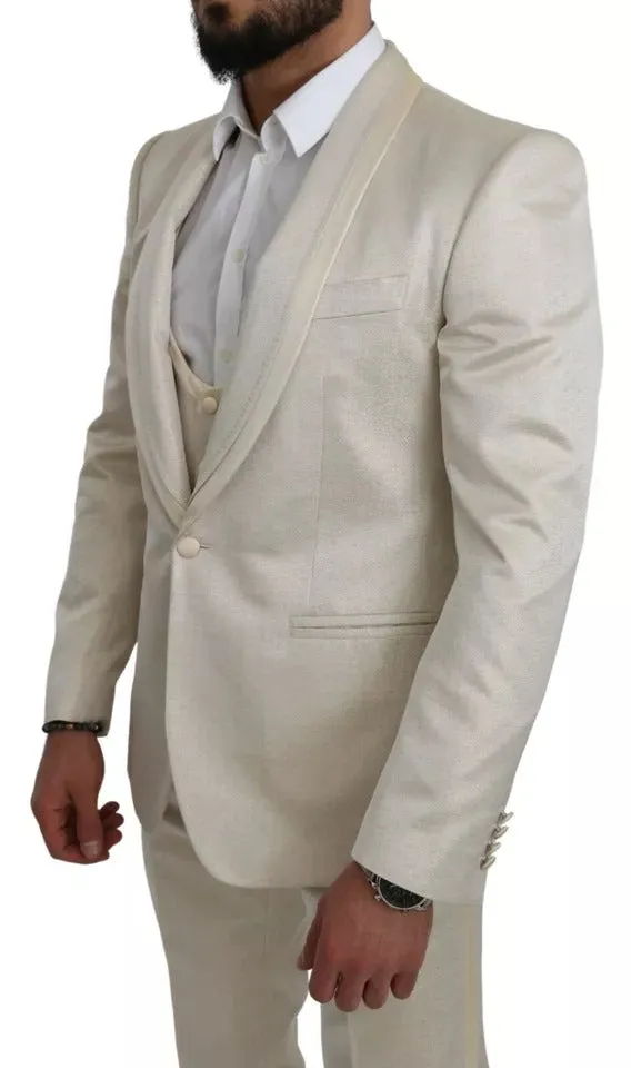 Beige Wool Crme 3 Piece SICILIA Shawl Suit