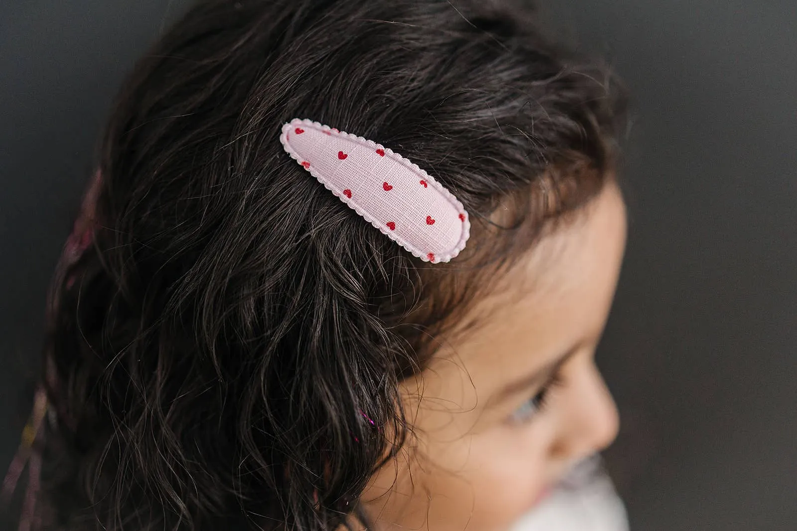 Blush   Red Little Heart Snap Hair Clips