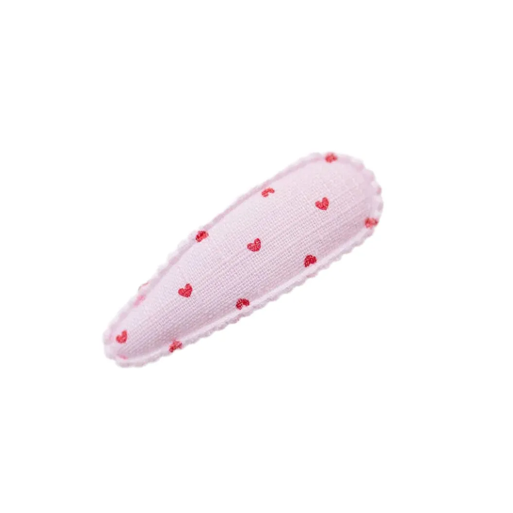Blush   Red Little Heart Snap Hair Clips