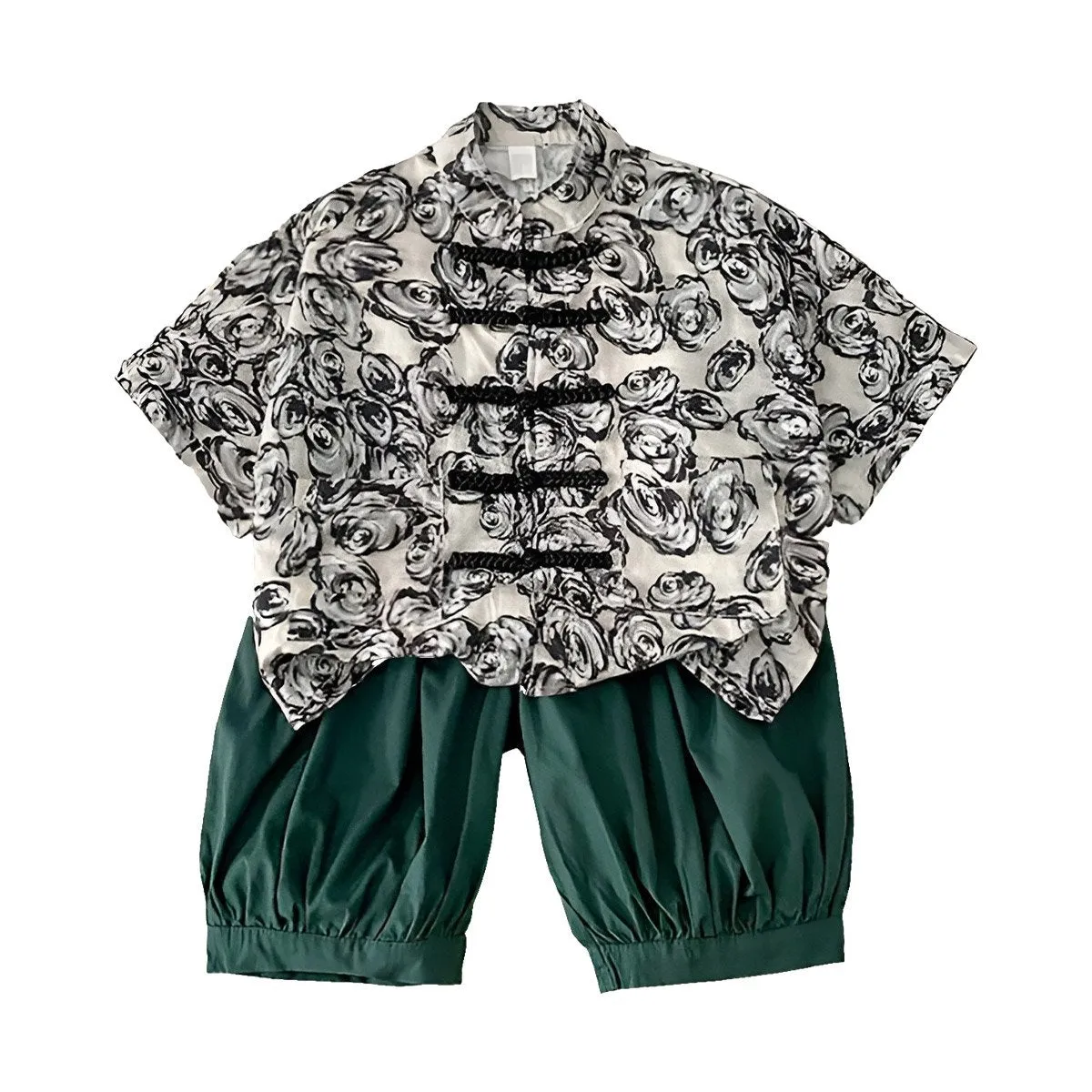 Boys Short Hanfu Two-Piece Suit Traditional Outfit