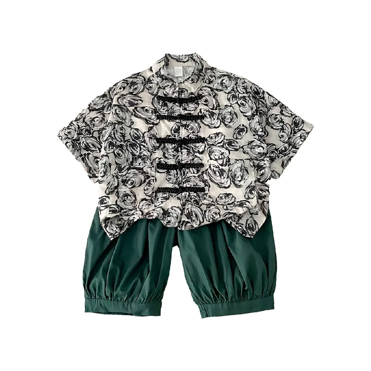 Boys Short Hanfu Two-Piece Suit Traditional Outfit
