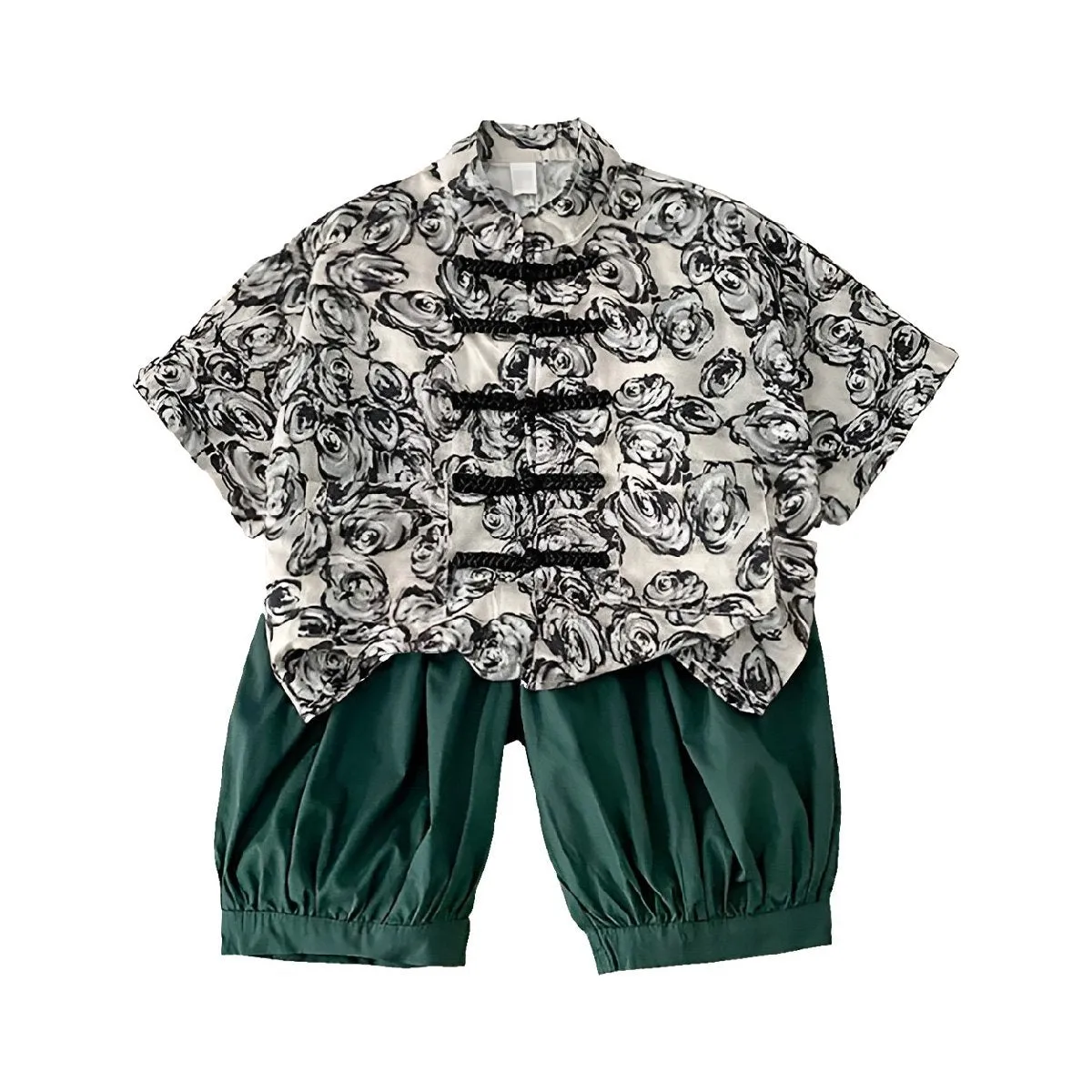 Boys Short Hanfu Two-Piece Suit Traditional Outfit
