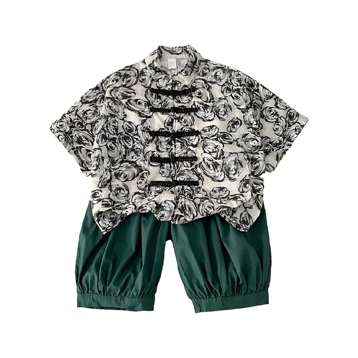 Boys Short Hanfu Two-Piece Suit Traditional Outfit