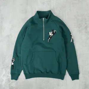 By Parra Life Experience Half Zip Sweat - Pine Green