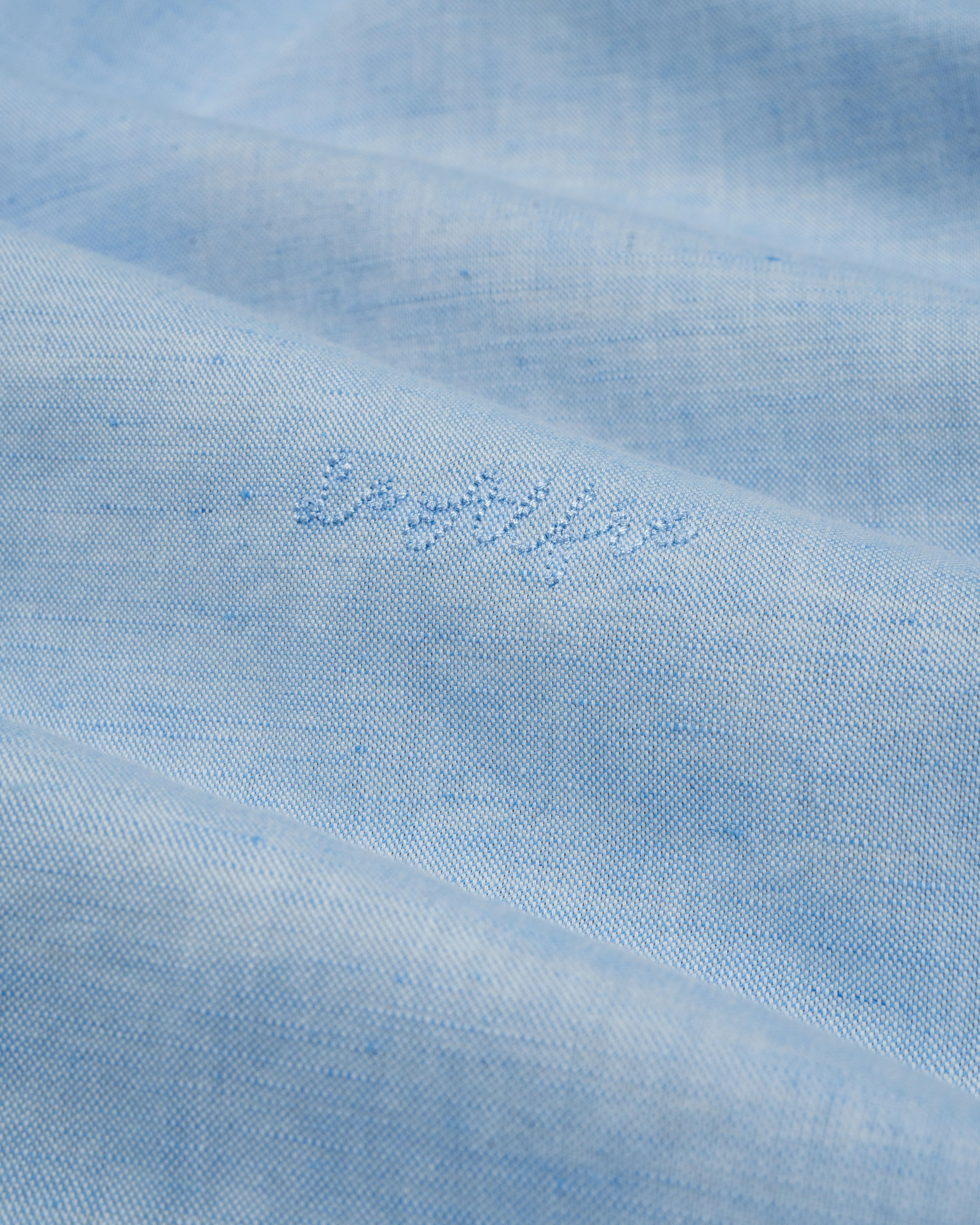 Classic Light Blue Linen-Blend Shirt