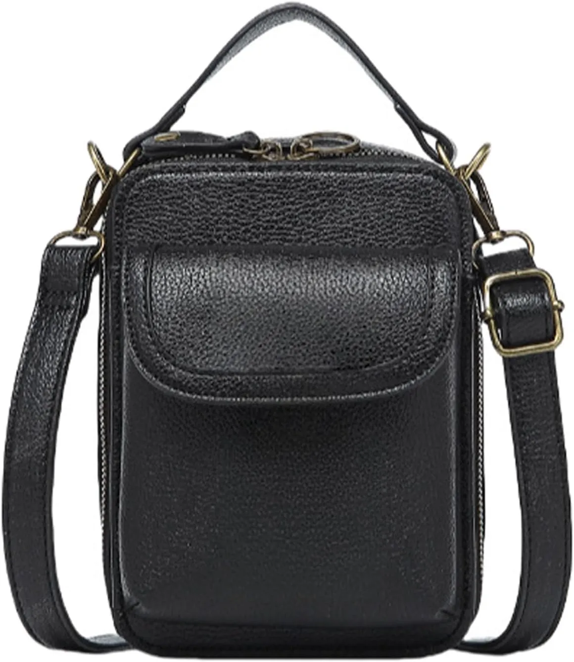 Collaboraten1 Crossbody Leather Bag, Anti-Theft Cell Phone Purse Crossbody for Women Secure Zipper & Magnetic Snap Closure