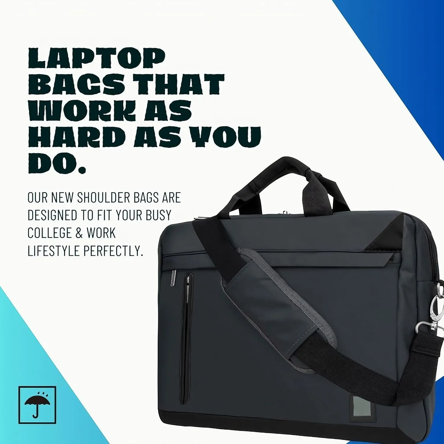 Crossbody Messenger Bag  Slim Secure 15-Inch Bag Multi-Compartment Organizer for Work, College, Travel  Water Resistant