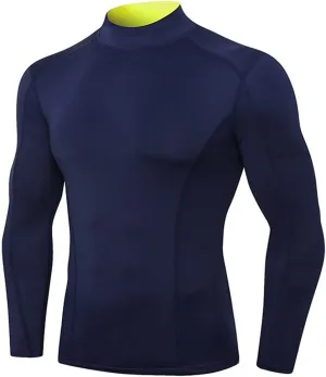 CSCDD Thermal Underwear for Men High Collar Sport Thermo Shirt Quick Dry Compressed Underwear Clothes Men