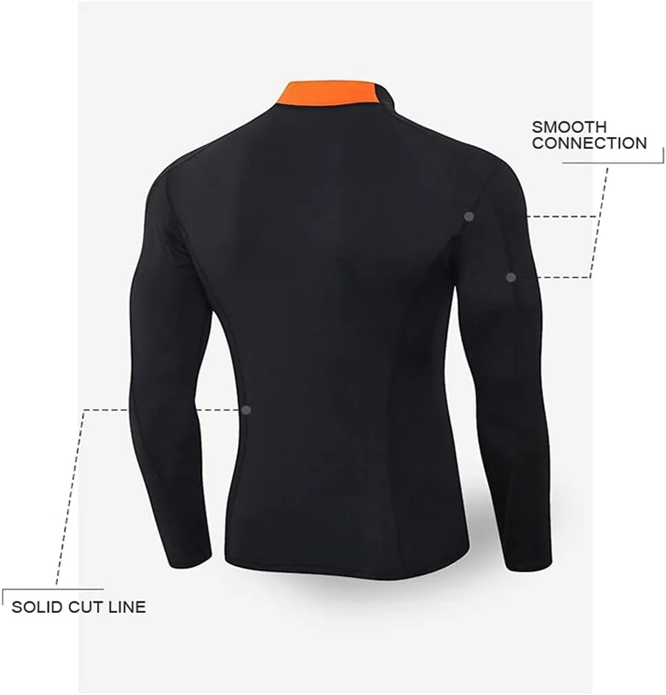 CSCDD Thermal Underwear for Men High Collar Sport Thermo Shirt Quick Dry Compressed Underwear Clothes Men