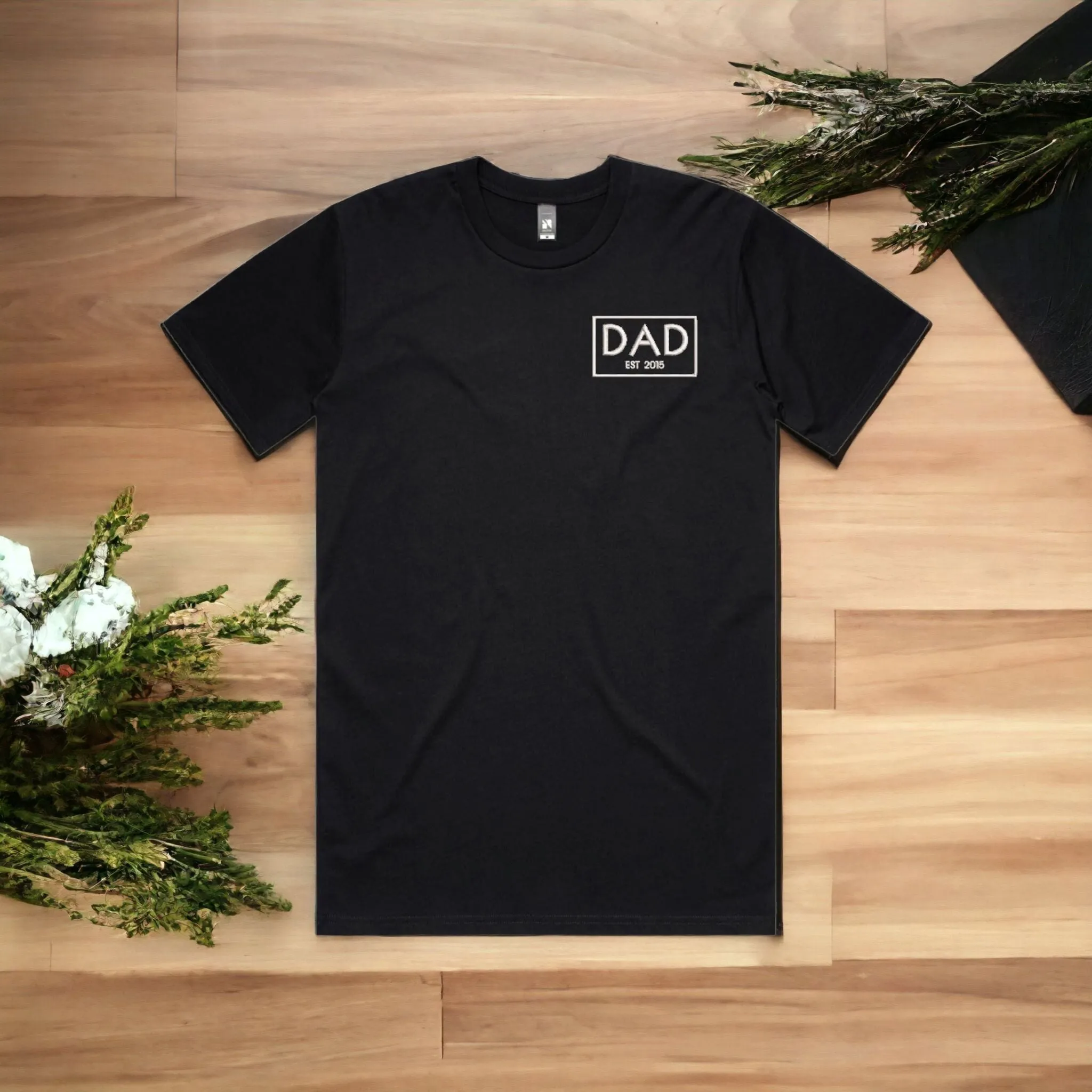 Dad EST Box Hoodies, Crews & Tees