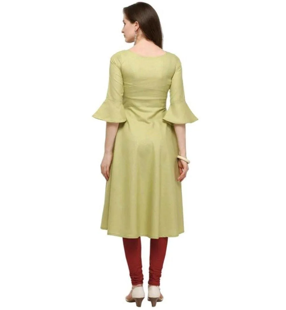 Designer Mart Green Ruby Cotton Gown Kurti