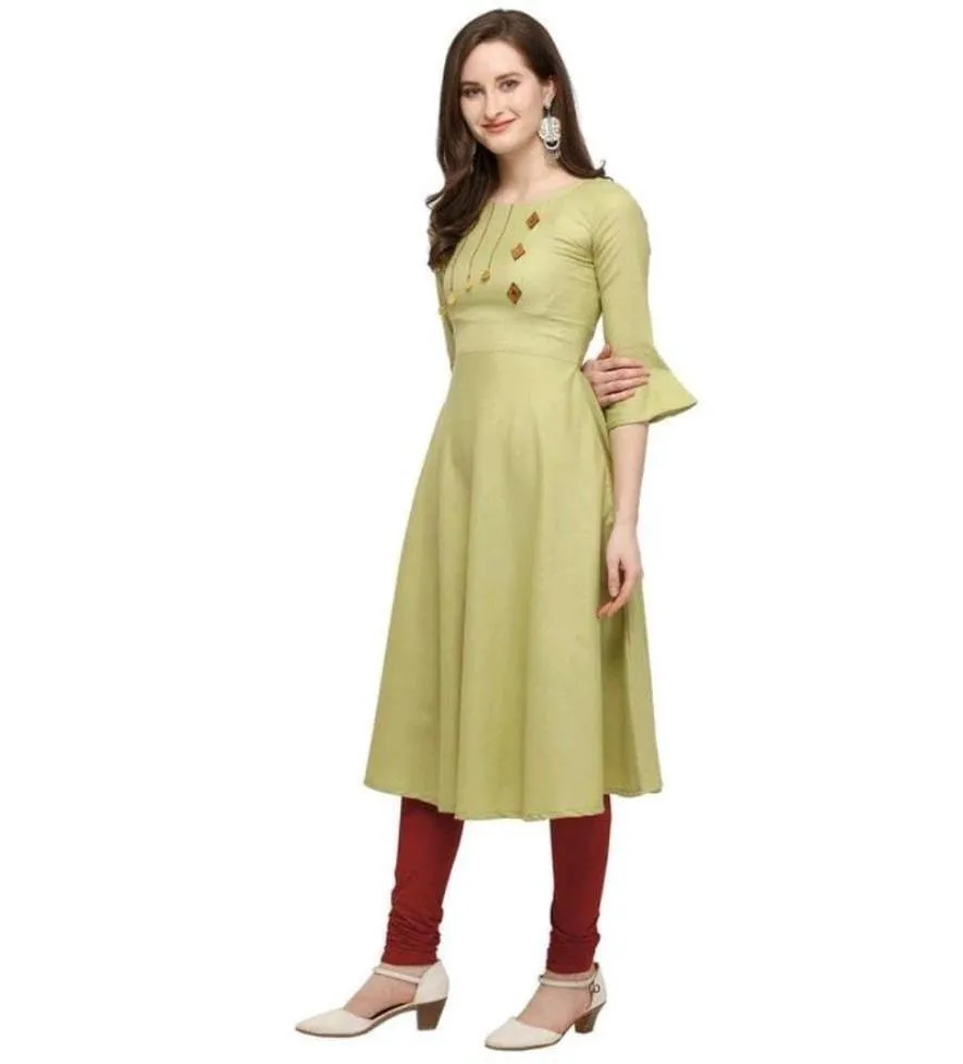 Designer Mart Green Ruby Cotton Gown Kurti