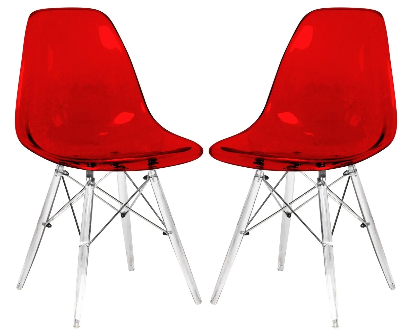 Dover Molded Side Chair with Acrylic Base, Set of 2