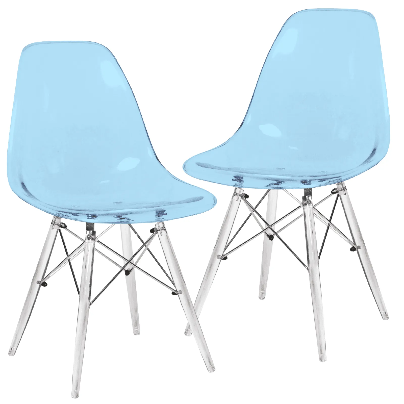 Dover Molded Side Chair with Acrylic Base, Set of 2