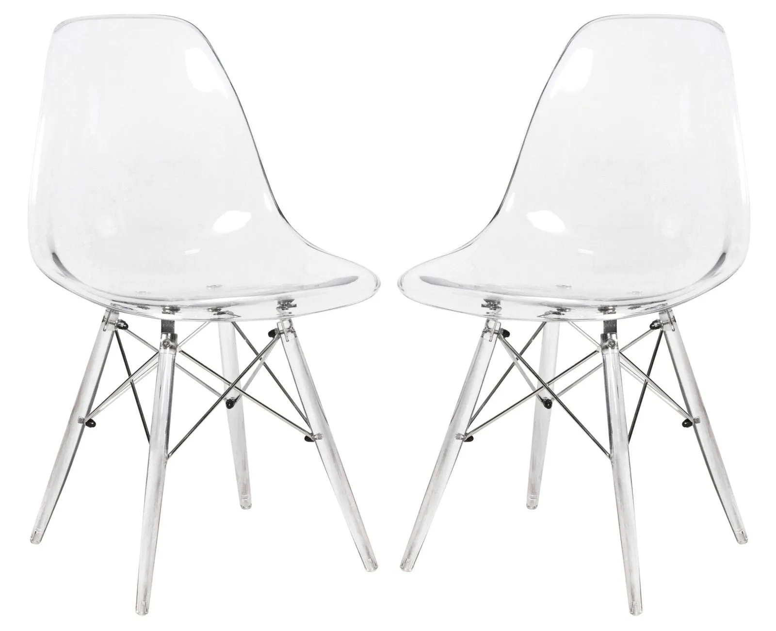 Dover Molded Side Chair with Acrylic Base, Set of 2