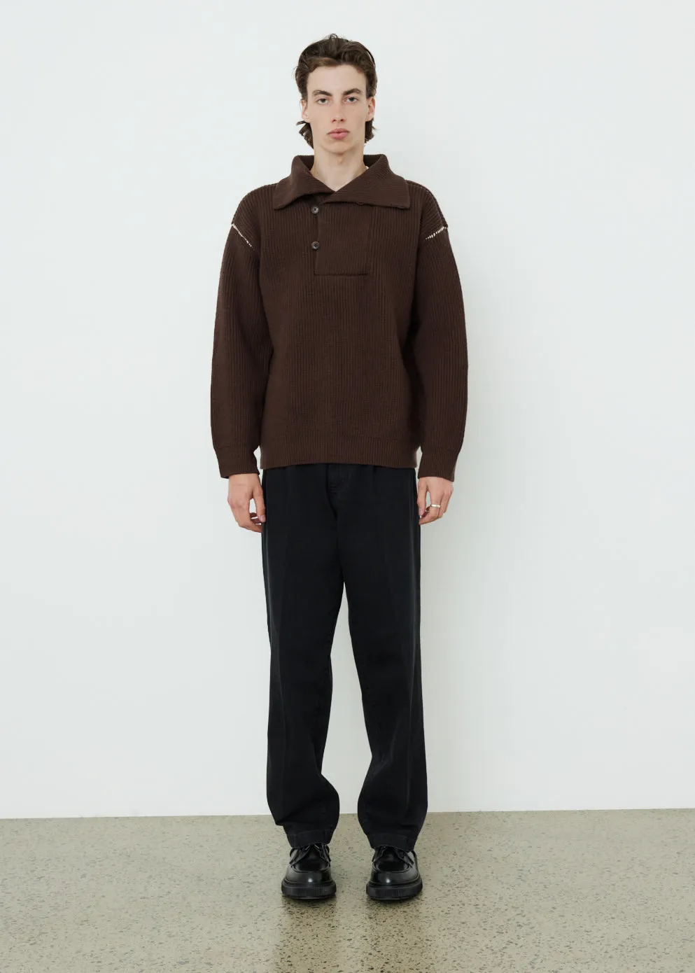 High Neck Rib Knit