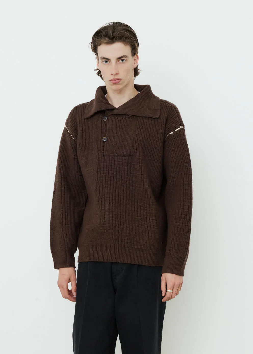 High Neck Rib Knit
