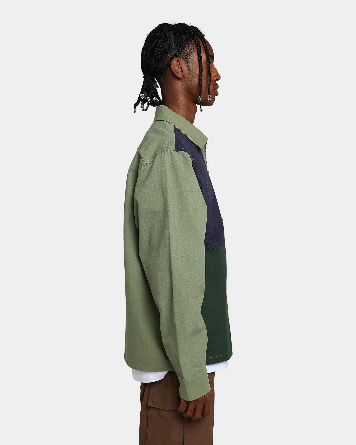 HUF Split Zip Work Shirt Olive