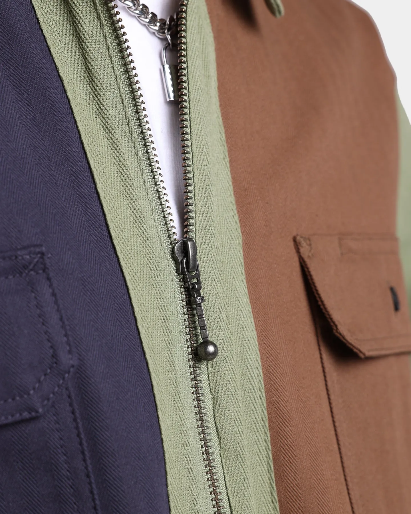 HUF Split Zip Work Shirt Olive
