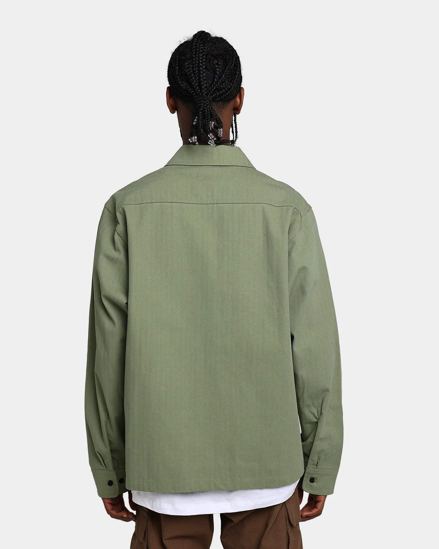 HUF Split Zip Work Shirt Olive
