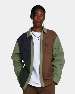 HUF Split Zip Work Shirt Olive
