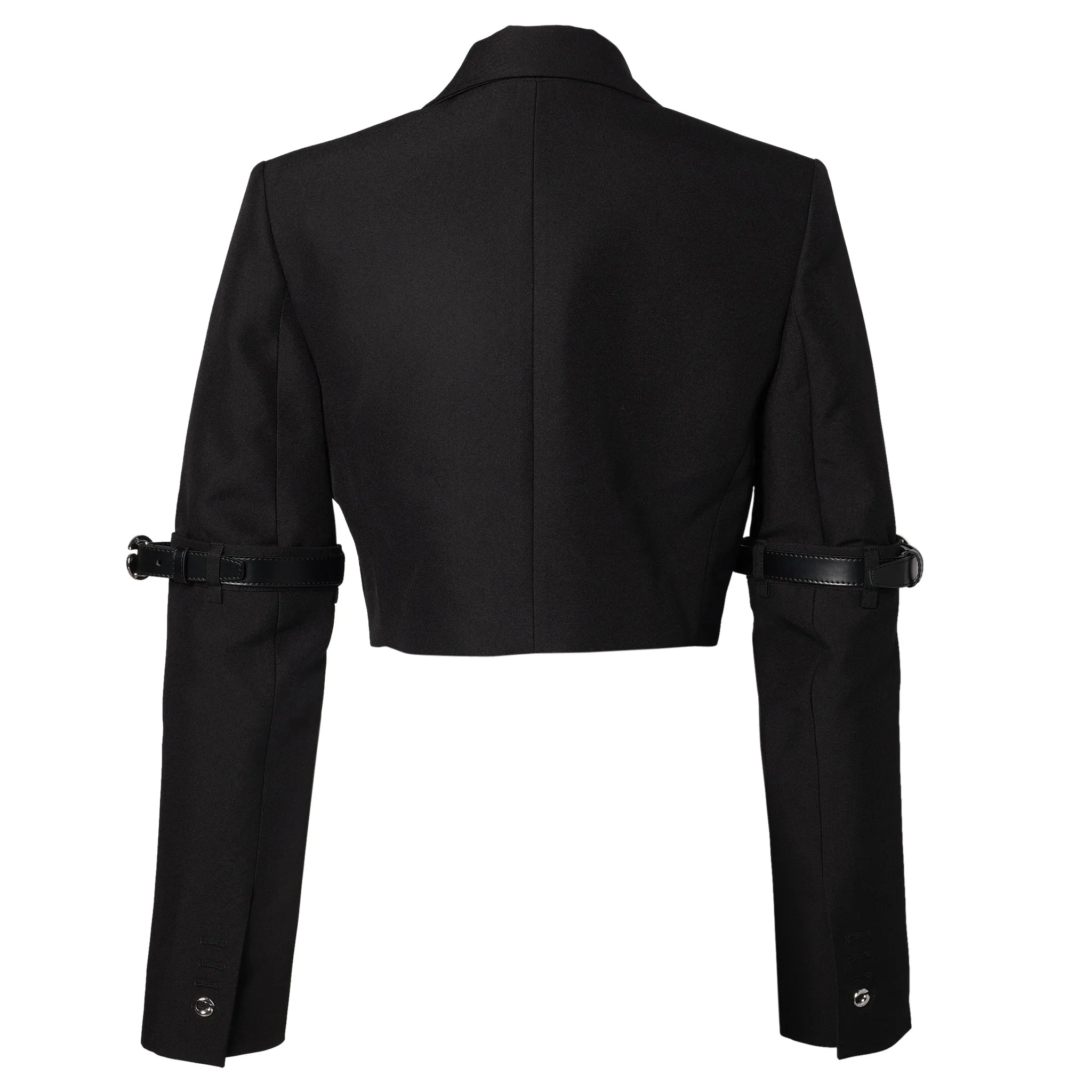 HYBRID CROPPED TAILORED JACKET / BLACK