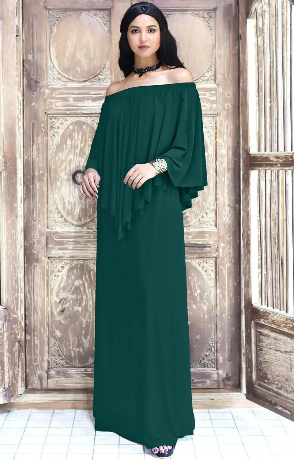 KOH KOH Women's 2025 Loose Fit Strapless Off Shoulder Flattering Cocktail Maxi Dress