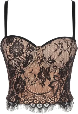 Lace Camisole Beauty Back Wrap Adjustable Tank Top Pull Together Underwire Top Top for Women