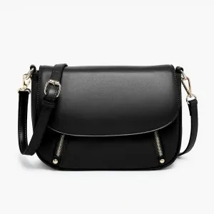 Lindsay Dual Zip Crossbody -Black