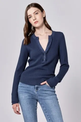 Luna V-Neck Button Down Henley