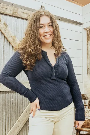 Luna V-Neck Button Down Henley