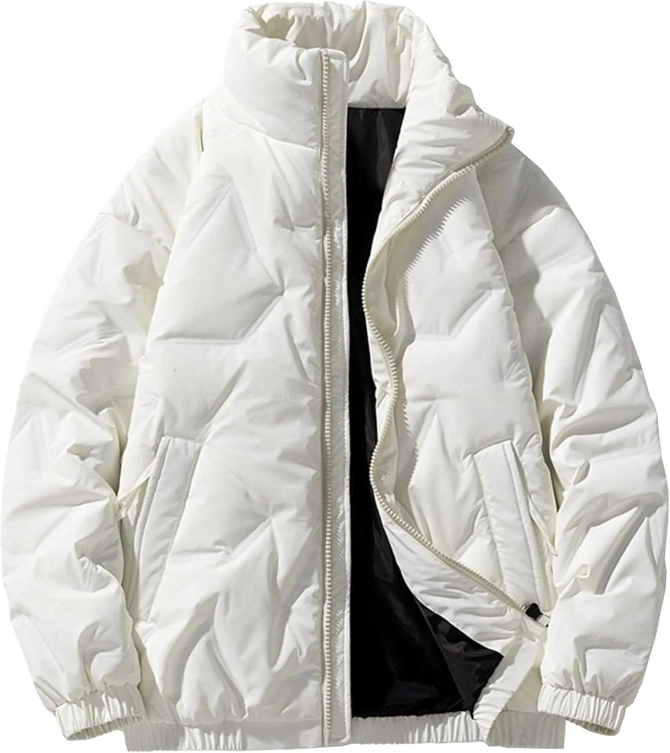 Maiyifu-GJ Men's Down Jacket Thickened Winter Quilted Puffer Jackets Lightweight Warm Windproof Padded Coat Windbreaker
