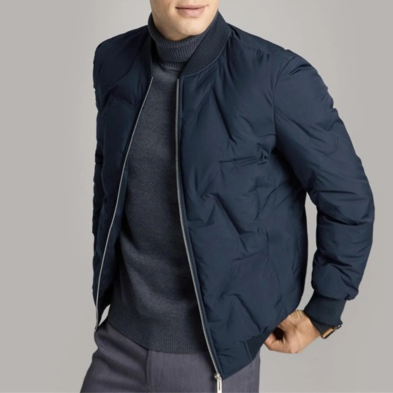 Maiyifu-GJ Puffer Jacket for Men Windproof Warm Lightweight Quilted Down Coat Winter Thicken Padded Jackets Outerwear