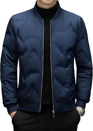 Maiyifu-GJ Puffer Jacket for Men Windproof Warm Lightweight Quilted Down Coat Winter Thicken Padded Jackets Outerwear
