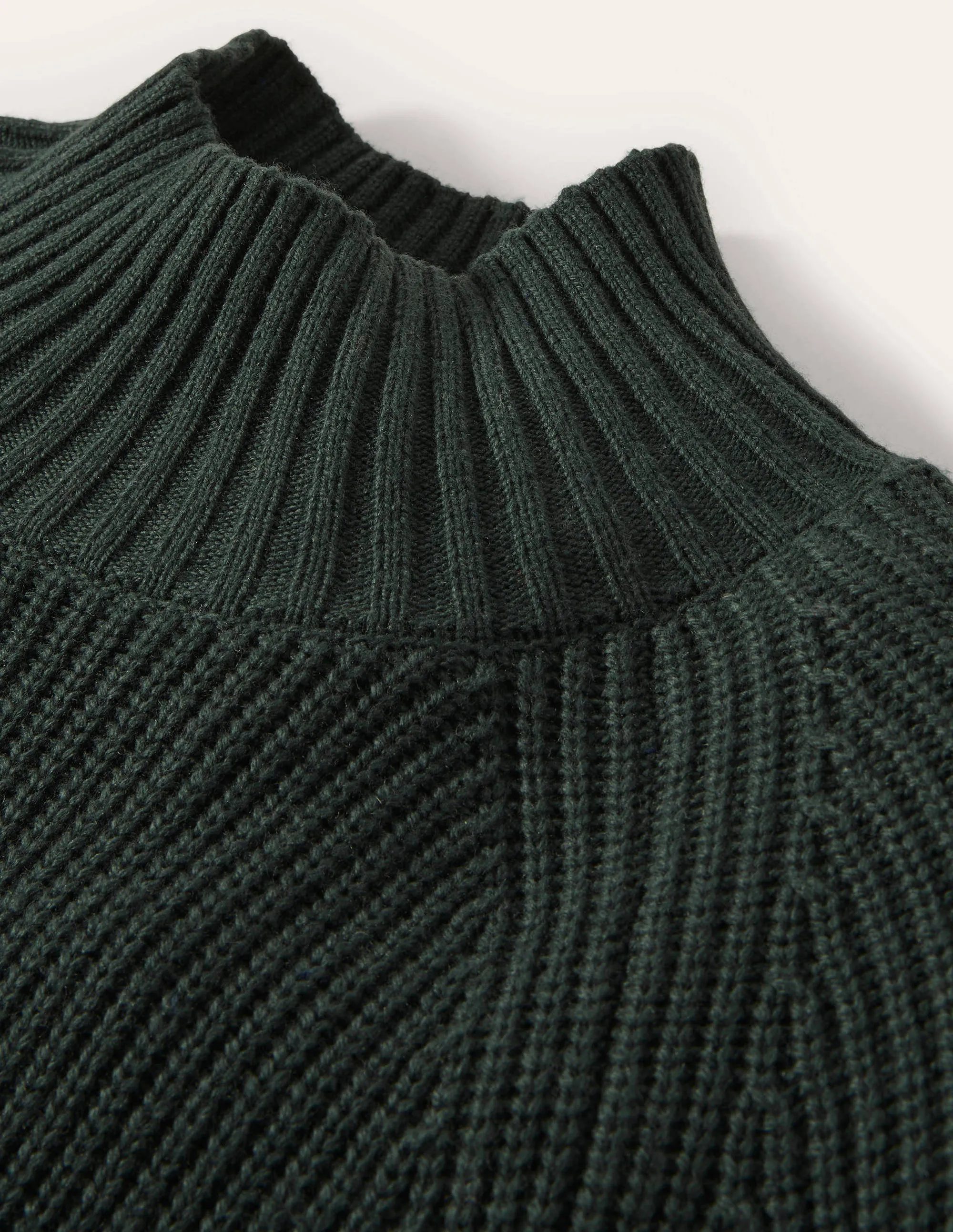 Mia Ribbed High Neck Jumper-Midnight Garden